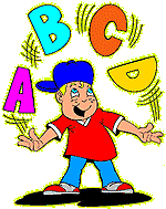 niño jugando con el abc